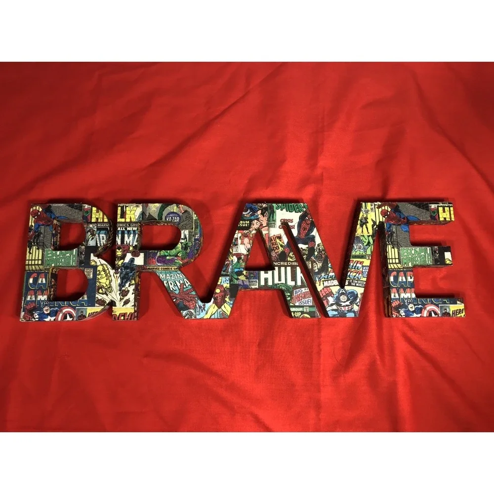 Marvel Comics BRAVE Wall Sign or Display Home Decor Gift Huge 22